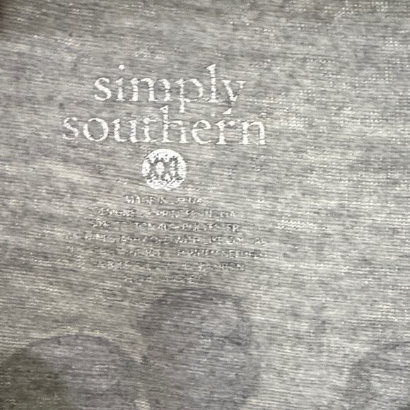 Simply Southern Gray Tee with Messy Bun Pink and Yellow Accents - Picture 2 of 4